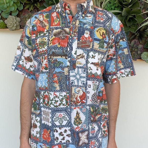 Reyn Spooner Hawaiian Shirt Christmas 